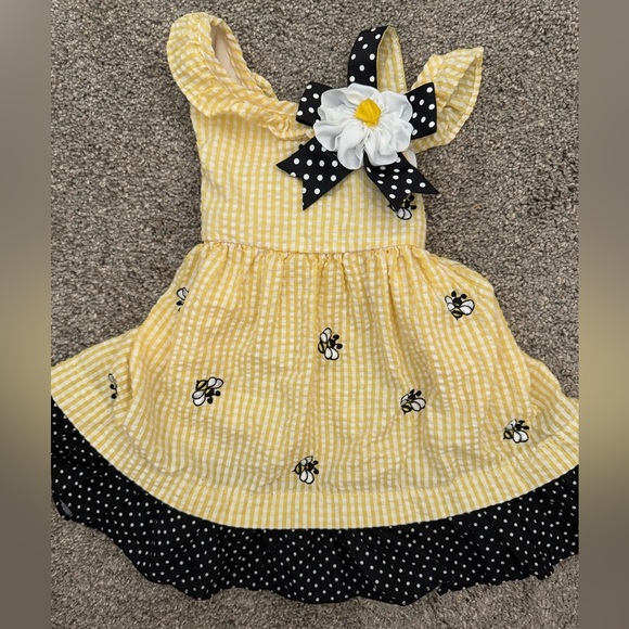 Rare Editions Bumble Bee Seersucker Dress vintage look 12 mo - Picture 8 of 8